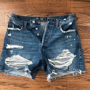 High waist jean shorts
